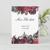 Faire-part de mariage floral bordeaux (Debout devant)