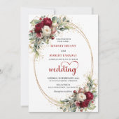 Faire-part de mariage floral botanique boho Bourgo (Devant)