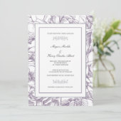 Faire-part de mariage floral botanique de Lilac et (Debout devant)