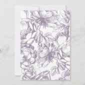 Faire-part de mariage floral botanique de Lilac et (Dos)