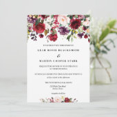 Faire-part de mariage Floral Bourgogne (Debout devant)