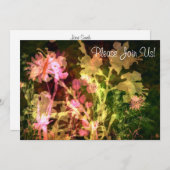 Faire-part de mariage floral brillant (Devant / Derrière)