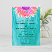 Faire-part de mariage floral brillant (Debout devant)