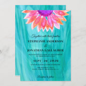 Faire-part de mariage floral brillant (Devant / Derrière)