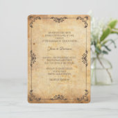 Faire-part de mariage Floral Brown vintage (Debout devant)