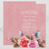 Faire-part de mariage Floral Burst rose (Devant / Derrière)