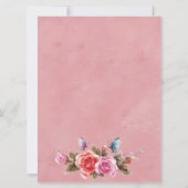 Faire-part de mariage Floral Burst rose (Dos)