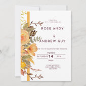 Faire-part de mariage floral, carte d'invitation n (Devant)