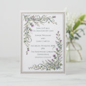 Faire-part de mariage floral celtique argent (Debout devant)
