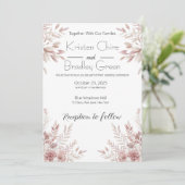 Faire-part de mariage floral chic (Debout devant)