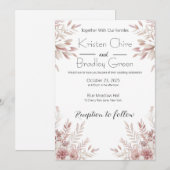 Faire-part de mariage floral chic (Devant / Derrière)