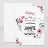 faire-part de mariage floral chic Bright Watercolo (Devant / Derrière)