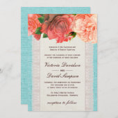 Faire-part de mariage floral chic minable (Devant / Derrière)