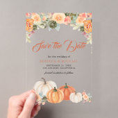 Faire-part de mariage floral citrouille rustique (In situ (ordinateur de poche))