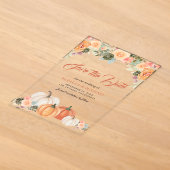 Faire-part de mariage floral citrouille rustique (Poser)