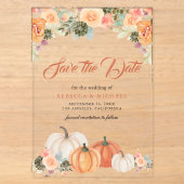Faire-part de mariage floral citrouille rustique (Recto)