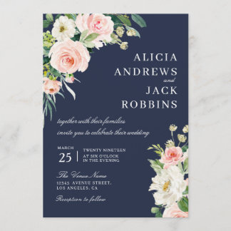 faire-part de mariage floral clair moderne