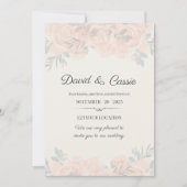 Faire-part de mariage floral classique (Devant)