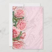 Faire-part de mariage floral classique aux tons ro (Dos)
