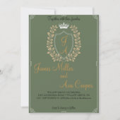 Faire-part de mariage Floral Classique Monogram Cr (Devant)