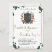 Faire-part de mariage Floral Classique Monogram Cr (Devant)
