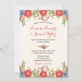 Faire-part de mariage floral coloré (Devant)