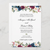 Faire-part de mariage floral couleur eau de Bourgo (Devant / Derrière)