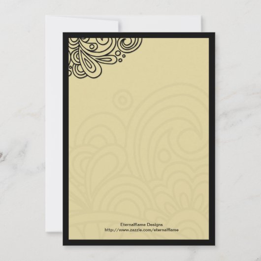 Faire-part de mariage floral crème (Dos)