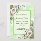 Faire-part de mariage floral Daisy Blanc Rustique (Devant)