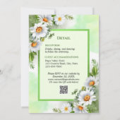 Faire-part de mariage floral Daisy Blanc Rustique (Dos)