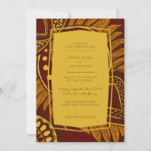 Faire-part de mariage Floral d'Ankara Maroon (Devant)