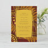 Faire-part de mariage Floral d'Ankara Maroon (Debout devant)