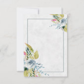 Faire-part de mariage floral d'aquarelle bleue (Devant)