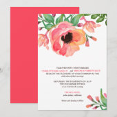 Faire-part de mariage FLORAL d'AQUARELLE MODERNE (Devant / Derrière)