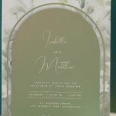 Faire-part de mariage floral d'arcade verte Sage