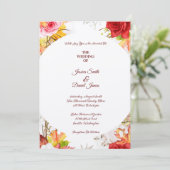Faire-part de mariage floral d'automne (Debout devant)