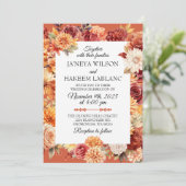 Faire-part de mariage floral d'automne (Debout devant)