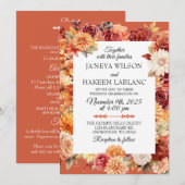Faire-part de mariage floral d'automne (Devant / Derrière)