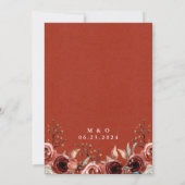 Faire-part de mariage floral d'automne (Dos)