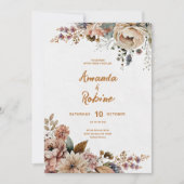 Faire-part de mariage Floral d'automne rustique (Devant)