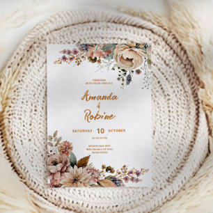 Faire-part de mariage Floral d'automne rustique