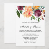 Faire-part de mariage floral de Boho (Devant / Derrière)