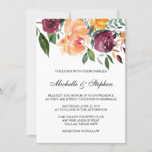 Faire-part de mariage floral de Boho