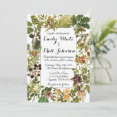 Faire-part de mariage Floral de Bois Blanc (Debout devant)