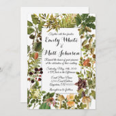 Faire-part de mariage Floral de Bois Blanc (Devant / Derrière)