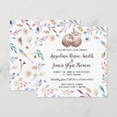 Faire-part de mariage floral de chouettes Boho Lov (Devant / Derrière)