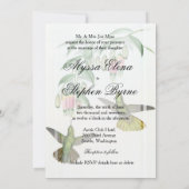 Faire-part de mariage floral de colibri tropical (Dos)