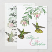 Faire-part de mariage floral de colibri tropical (Devant / Derrière)