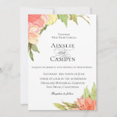 Faire-part de mariage floral de coucher du soleil (Devant)