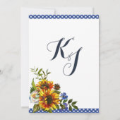 Faire-part de mariage floral de crâne de vache à (Dos)